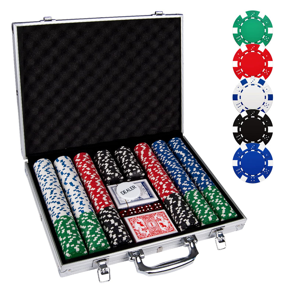 Comie poker chips with aluminum travel case for durable, portable home game setups.