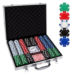 Comie poker chips with aluminum travel case for durable, portable home game setups.