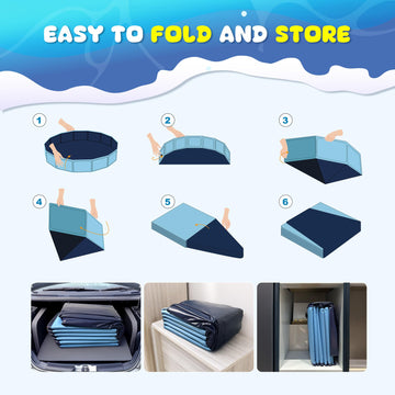 COMMOUDS foldable dog pool used as kids pool for summer fun