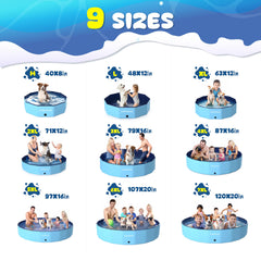 COMMOUDS foldable dog pool folded compact for easy storage and transport