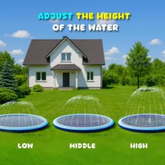 COMMOUDS splash pad offers easy setup and adjustable spray height.