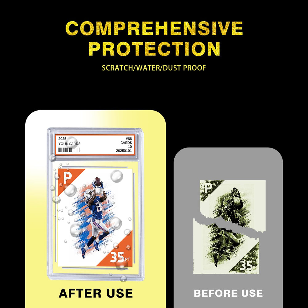Comnge graded card slab unsealed design allows targeted sealing with adhesive for secure finishes