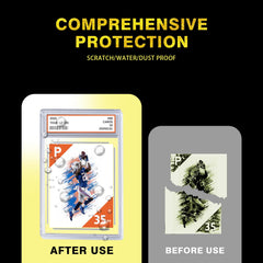 Comnge graded card slab unsealed design allows targeted sealing with adhesive for secure finishes