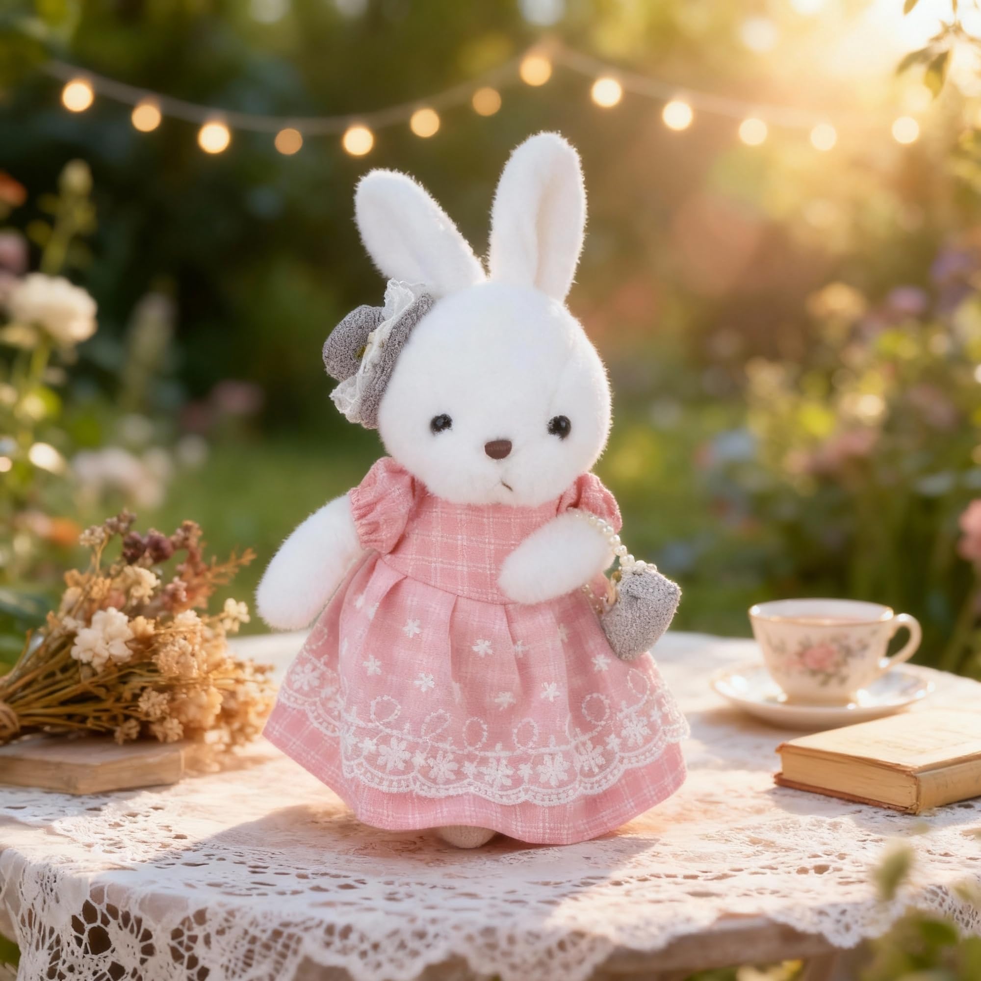 Comnonage Bunny flower handbag detail for elegant display and cozy vibes.