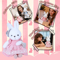 Soft plush fabric of the Comnonage bunny stays fluffy after many cuddles.