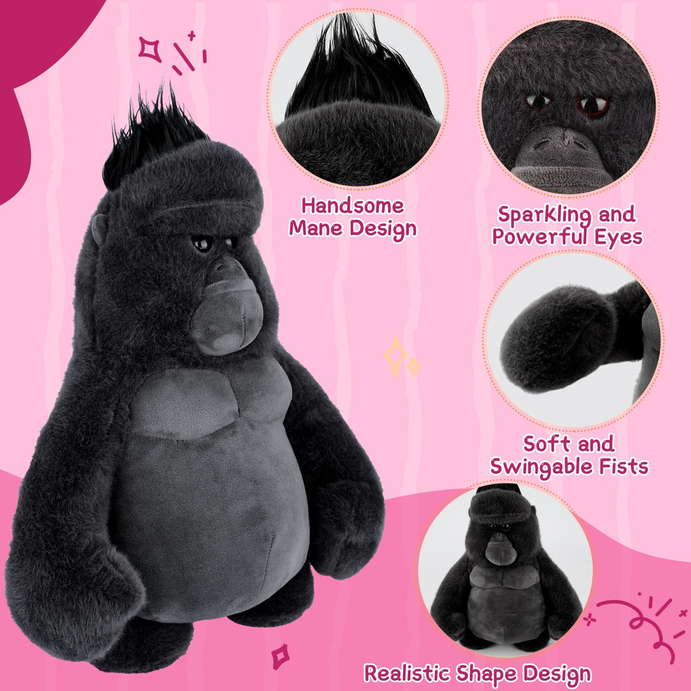 Comnonage gorilla soft fur texture emphasizes premium materials and kid-friendly softness