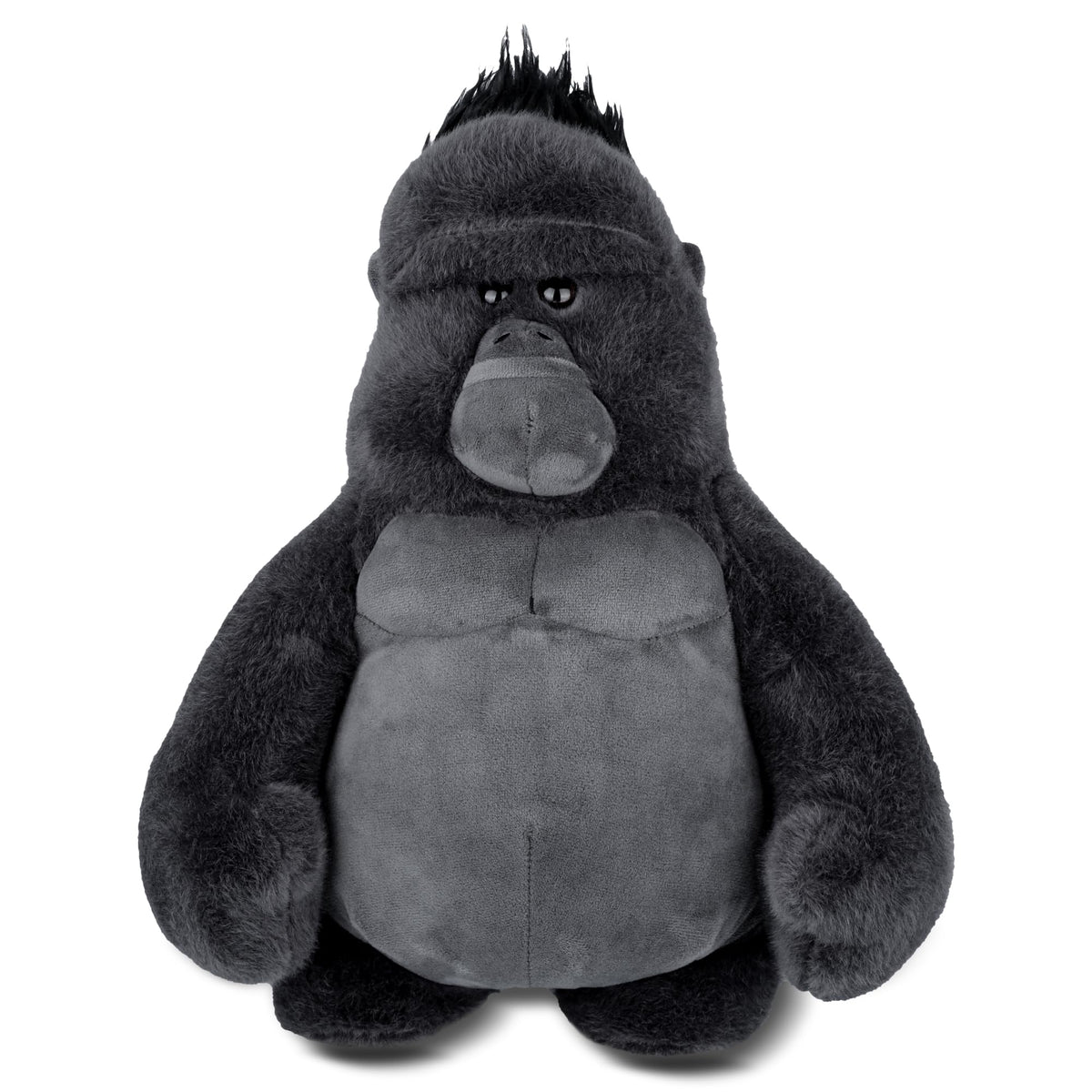 Comnonage gorilla stuffed animal face closeup showing lifelike fur texture for comforting companionship