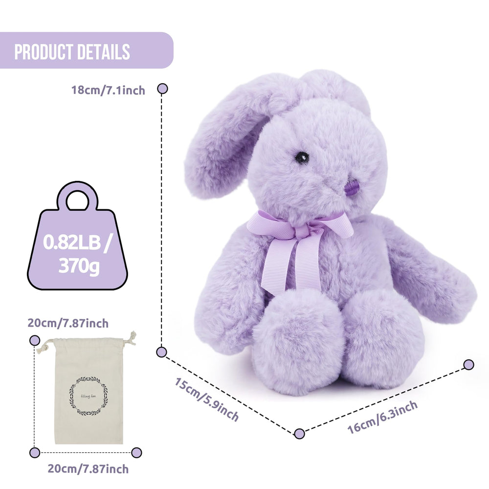 Comnonage Lavender Bunny Plush care-friendly surface wipe.