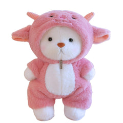 Comnonage teddy bear with detachable hoodie for interactive dress-up play