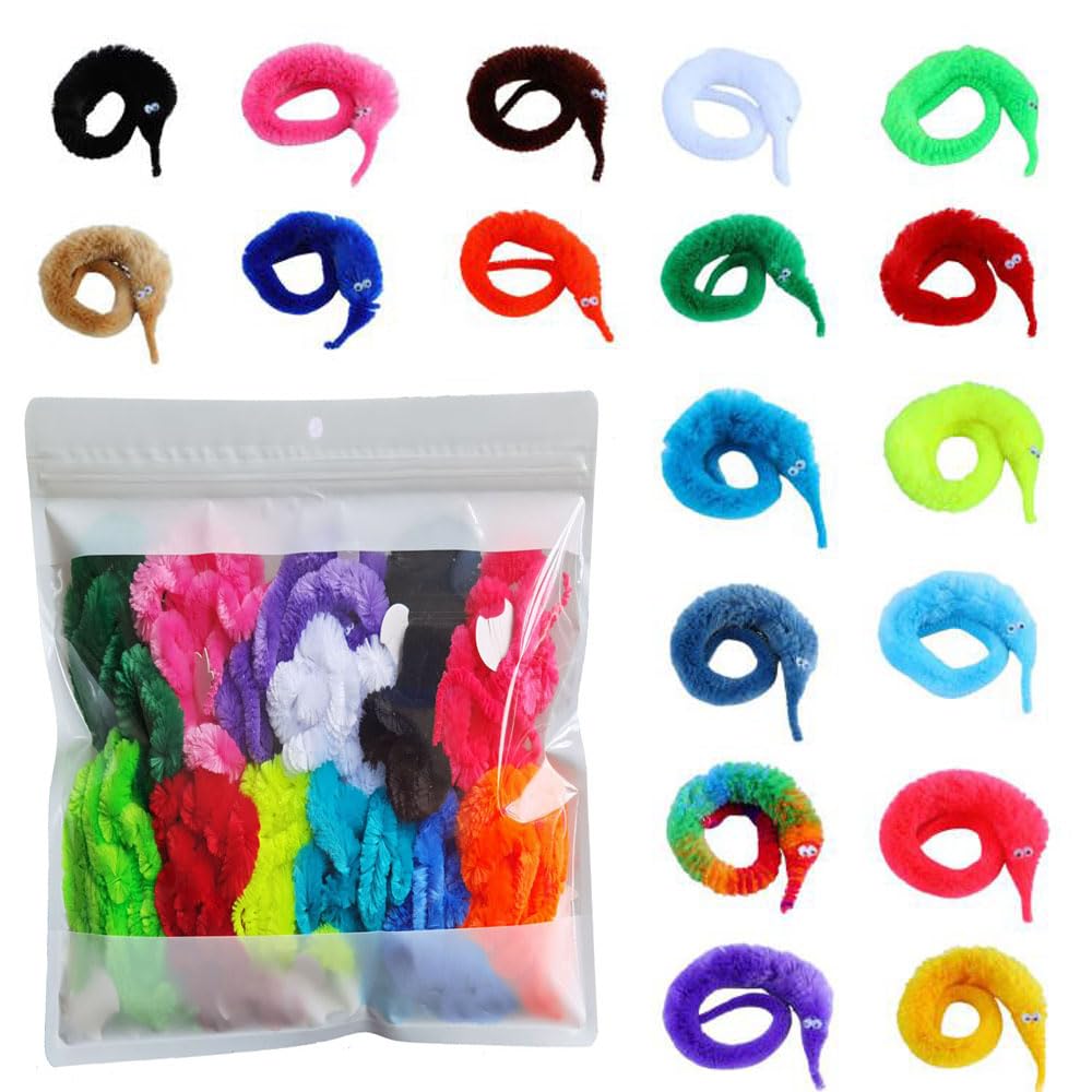 Comonc magic worm toy in bright colors for party props and kids' entertainment.