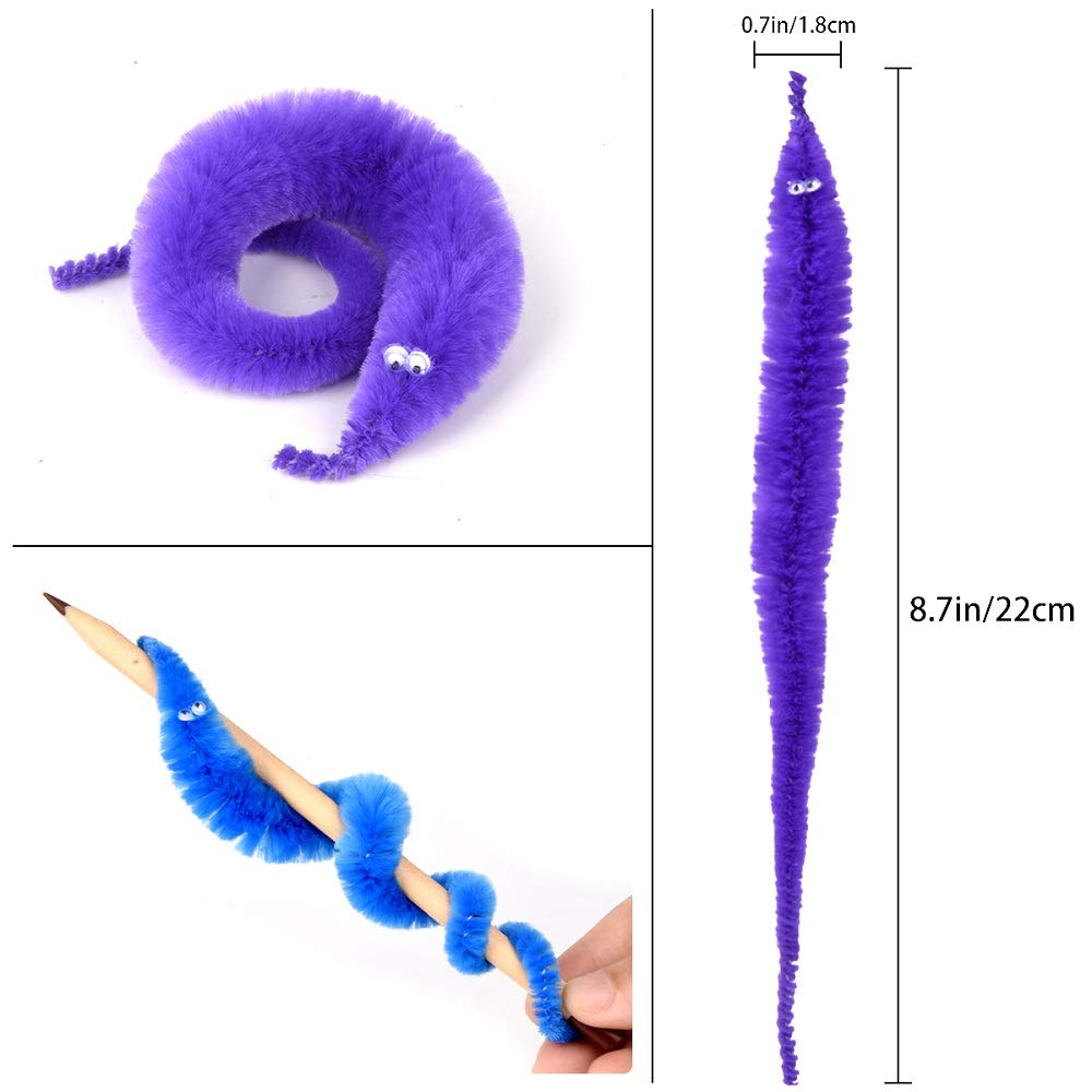 Comonc twisty worm showing thread trick for interactive play.