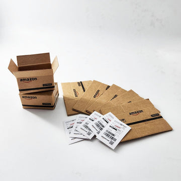 Compactini 5-pack unfolded shipping boxes for 1:12 scale dollhouse displays.