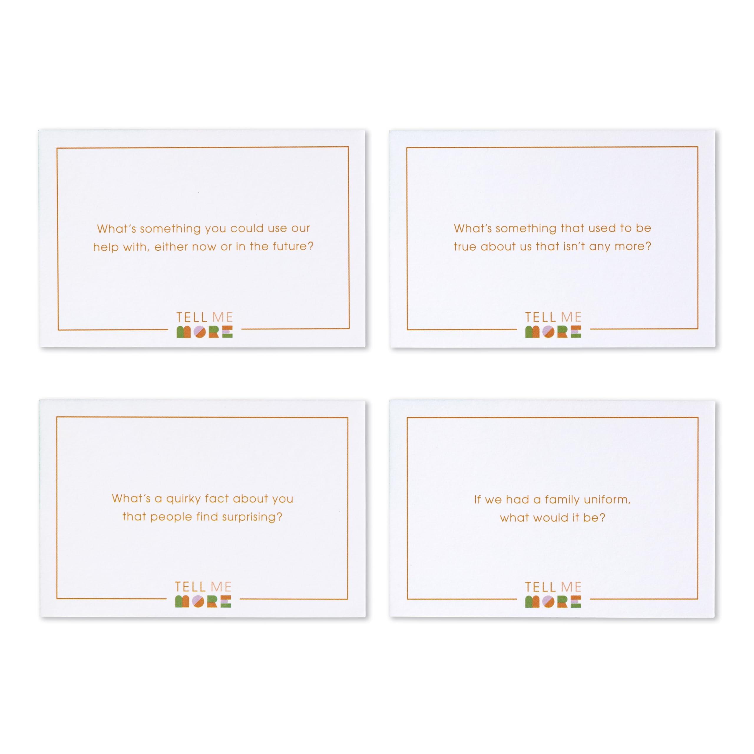 Compendium Tell Me More Family Edition 52 questions visual, ready for engaging discussions.
