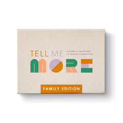 Compendium Tell Me More Family Edition box front, gifting-ready for warm family moments.