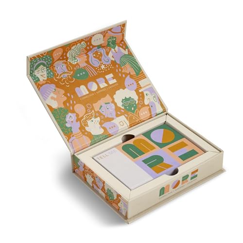 Compendium Tell Me More Family Edition cards out, inviting intimate conversation during meals.