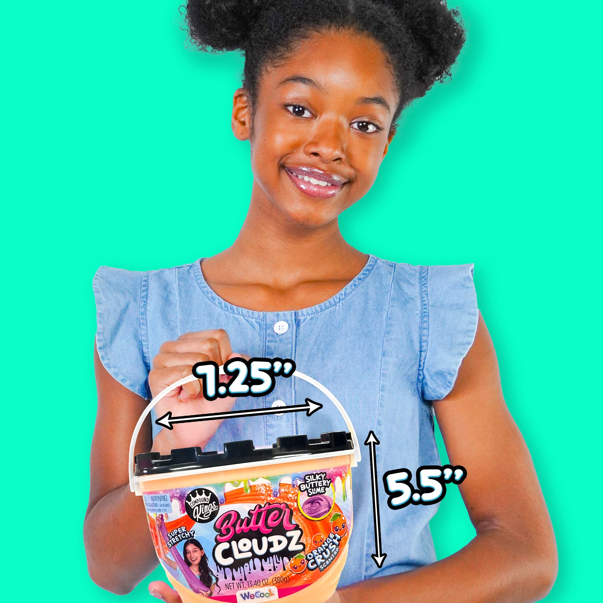 Compound Kings Fluffy Butter Cloudz slime container open for quick play