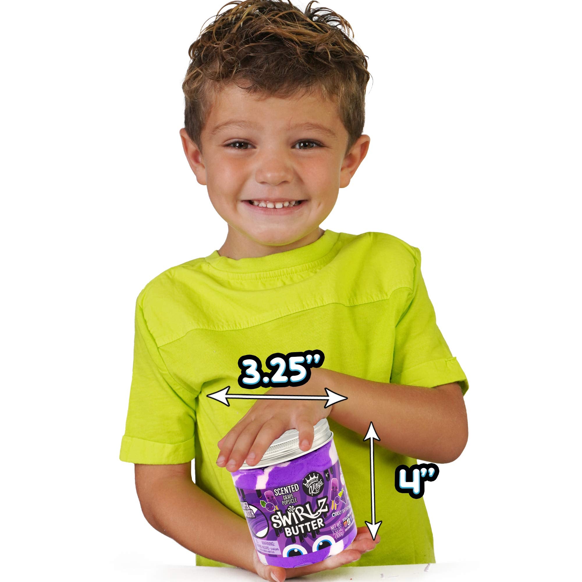 COMPOUND KINGS Scented Swirlz Butter Slime Poke Stretch; portable sensory tool for focus.