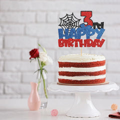 Confetti! superhero topper uses a bamboo stick for food-safe cake support
