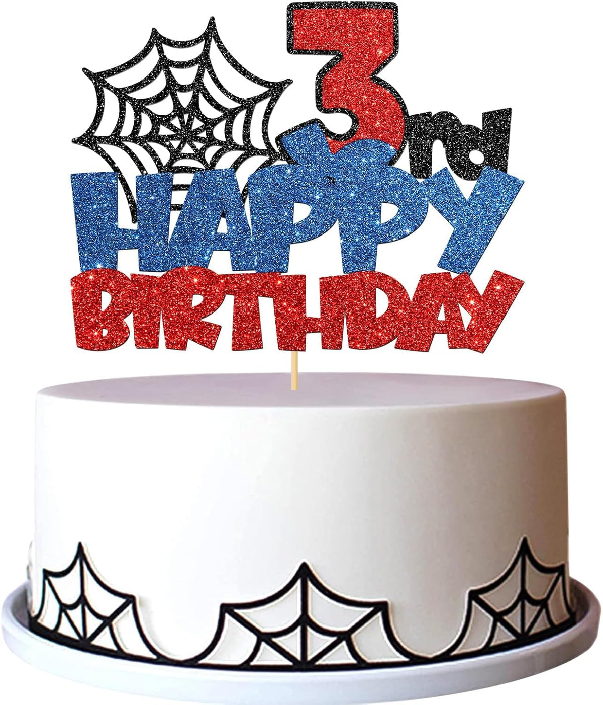 Confetti! superhero topper with multilayer glitter 3D finish for a show-stopping cake