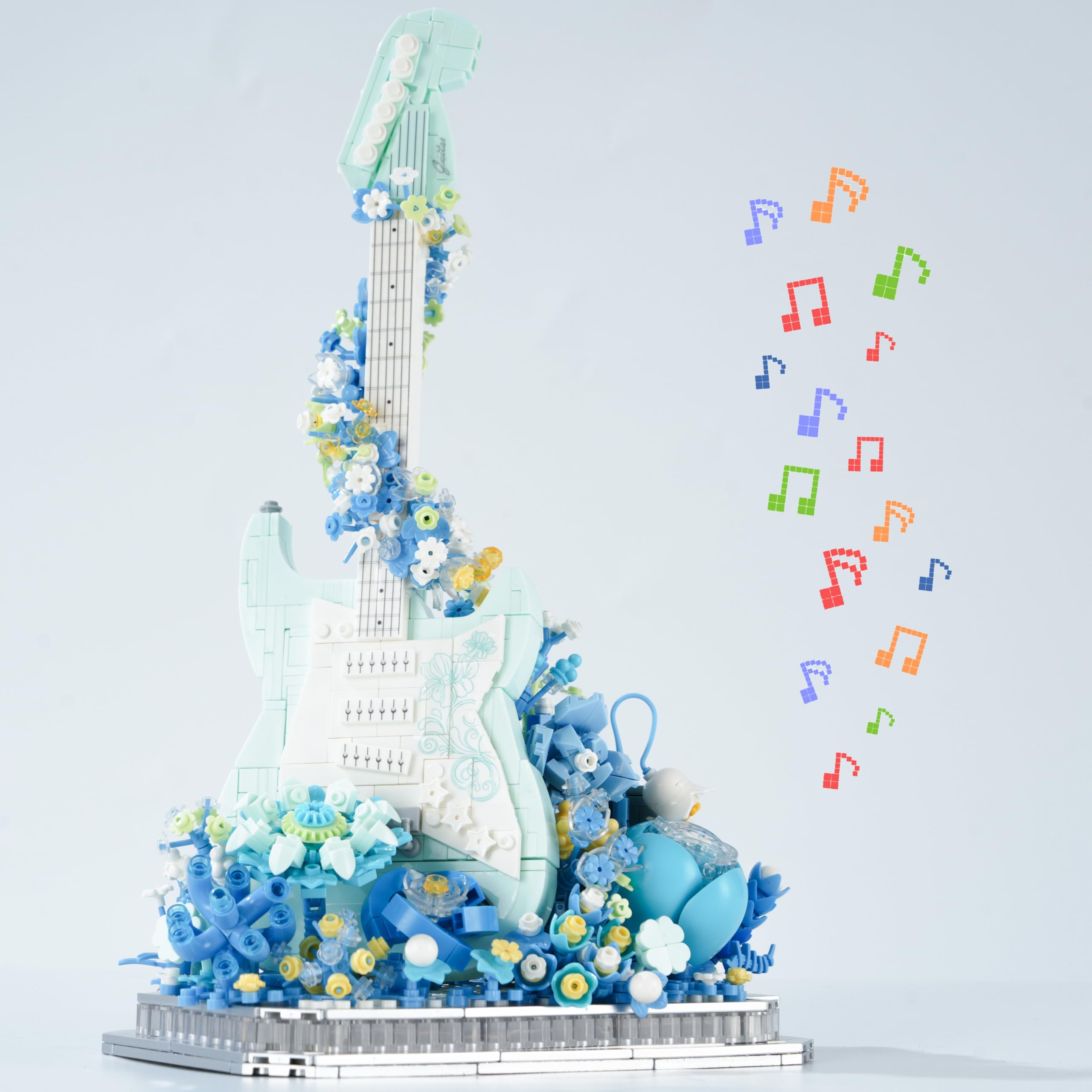 ConLinktion blue bass guitar blocks glow for a cozy night-time play