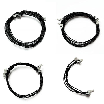 Five-piece connecting cable set for LED kit with 0.8mm 2-pin connectors, ideal for DIY building blocks