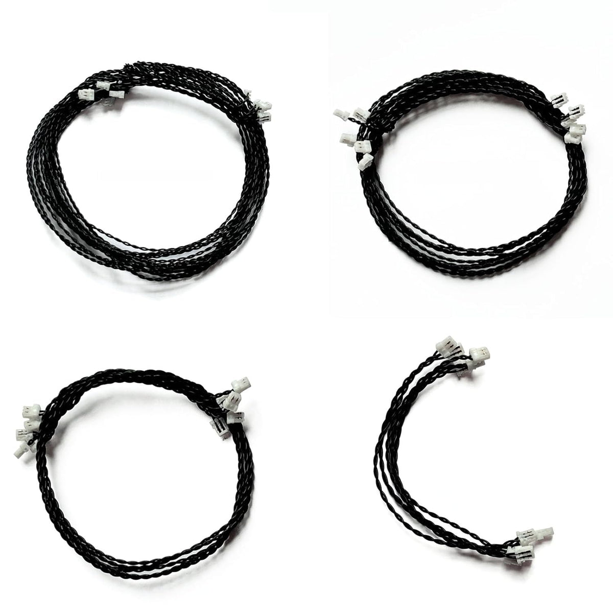 Five-piece connecting cable set for LED kit with 0.8mm 2-pin connectors, ideal for DIY building blocks
