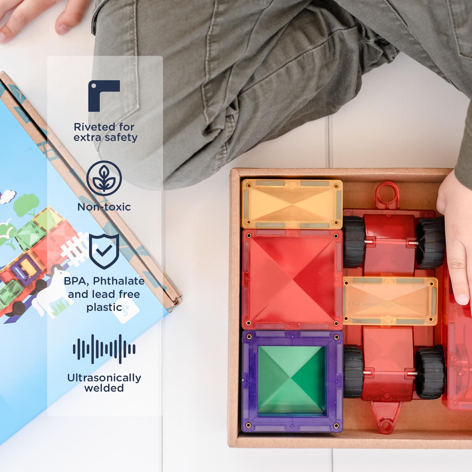 Connetix Rainbow Motion Pack small squares for modular building