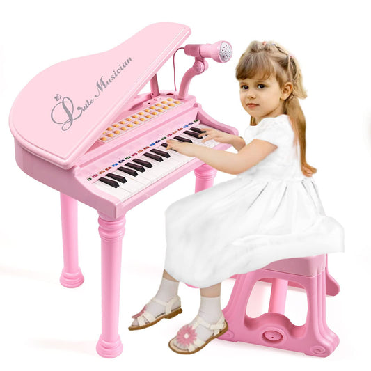 Conomus 31-keys piano toy close-up with color-labeled keys for learning