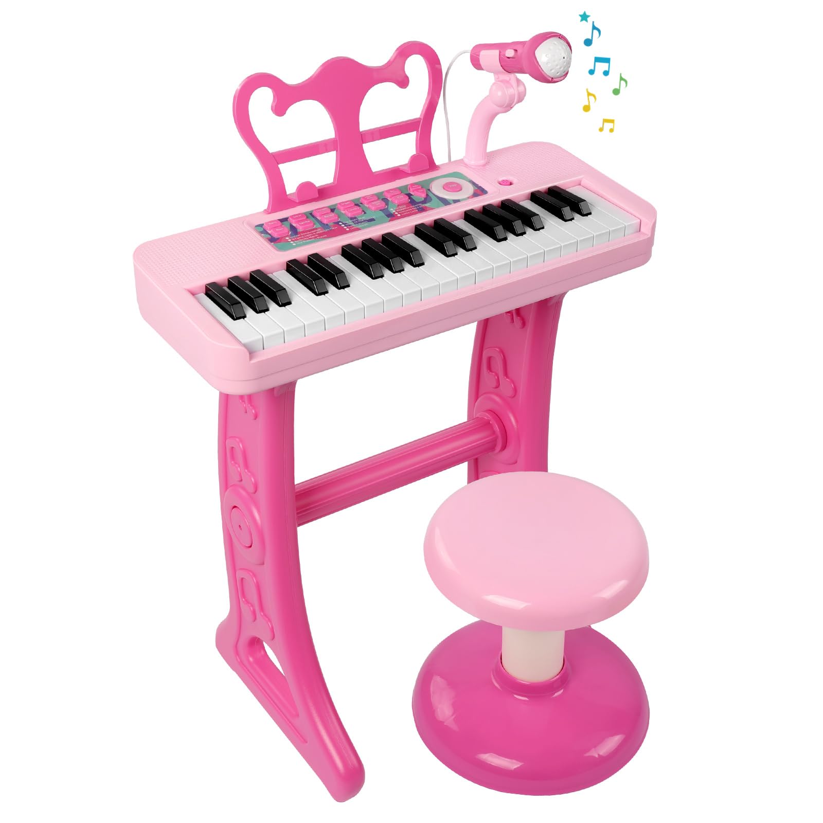 Conomus pink kids piano keyboard ready for creative play and early music exploration
