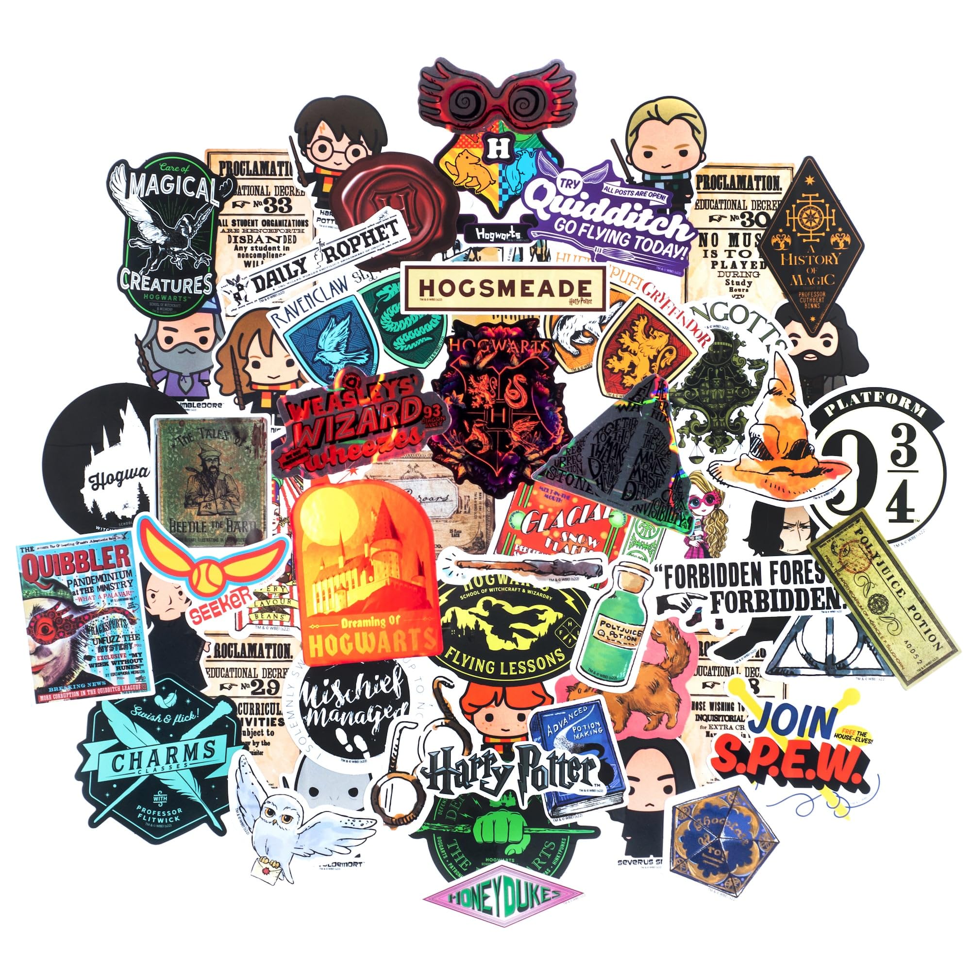 CON*QUEST proclamations sticker featuring iconic quotes for journals