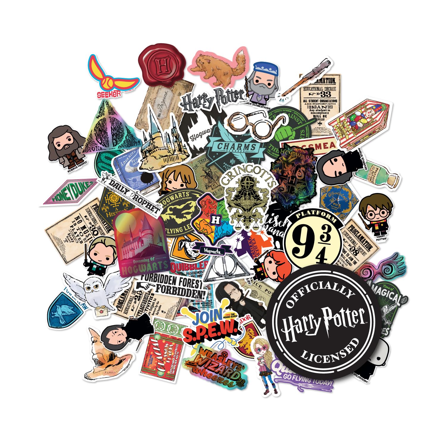 CON*QUEST Harry Potter variety decal pack on a laptop lid for a subtle magical touch