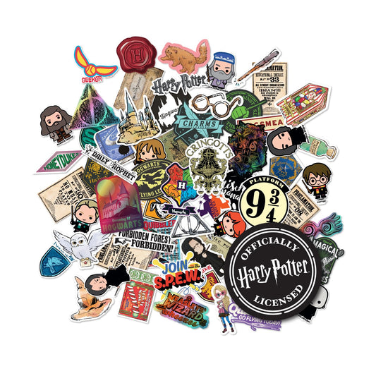 CON*QUEST Harry Potter variety decal pack on a laptop lid for a subtle magical touch