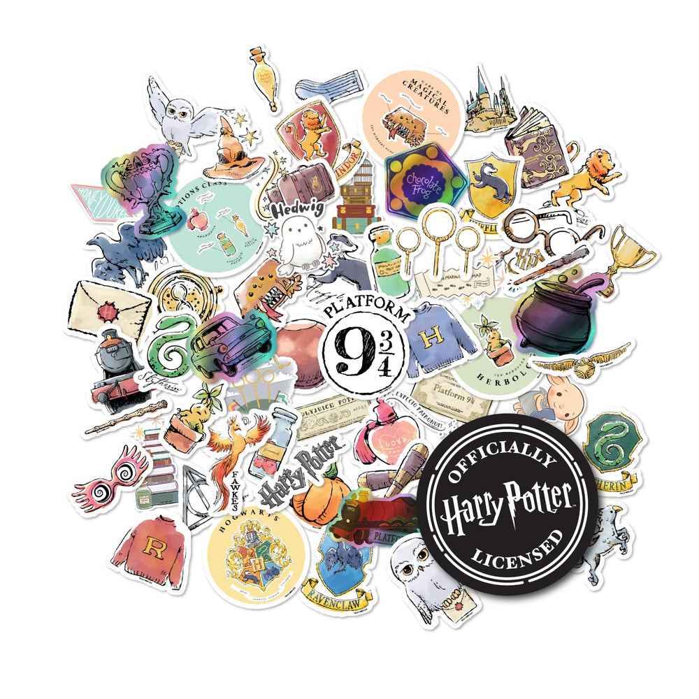 CON*QUEST Harry Potter watercolor stickers set features 60 unique designs for gadgets.
