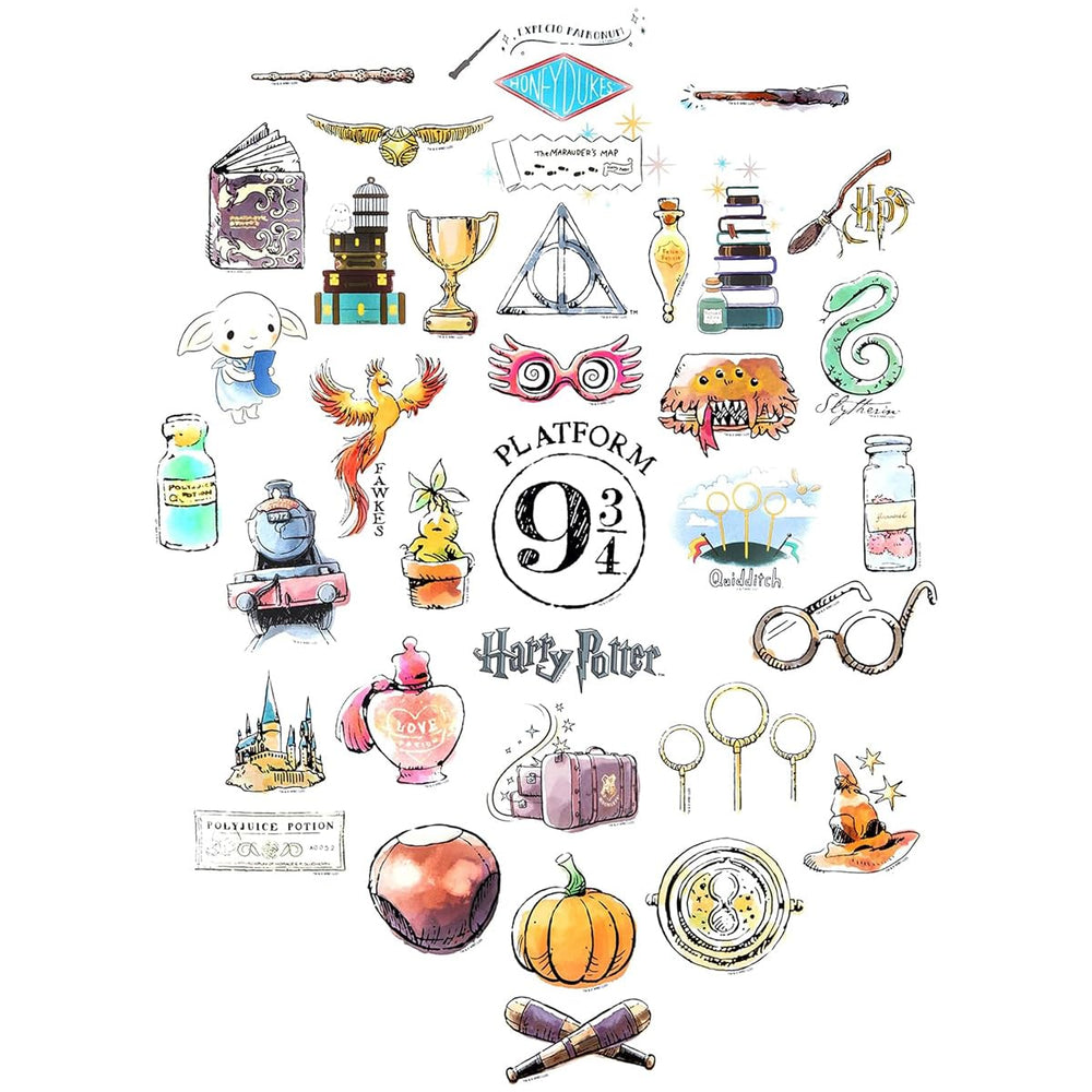 CON*QUEST Hedwig watercolor sticker adds whimsy to planners and journals.