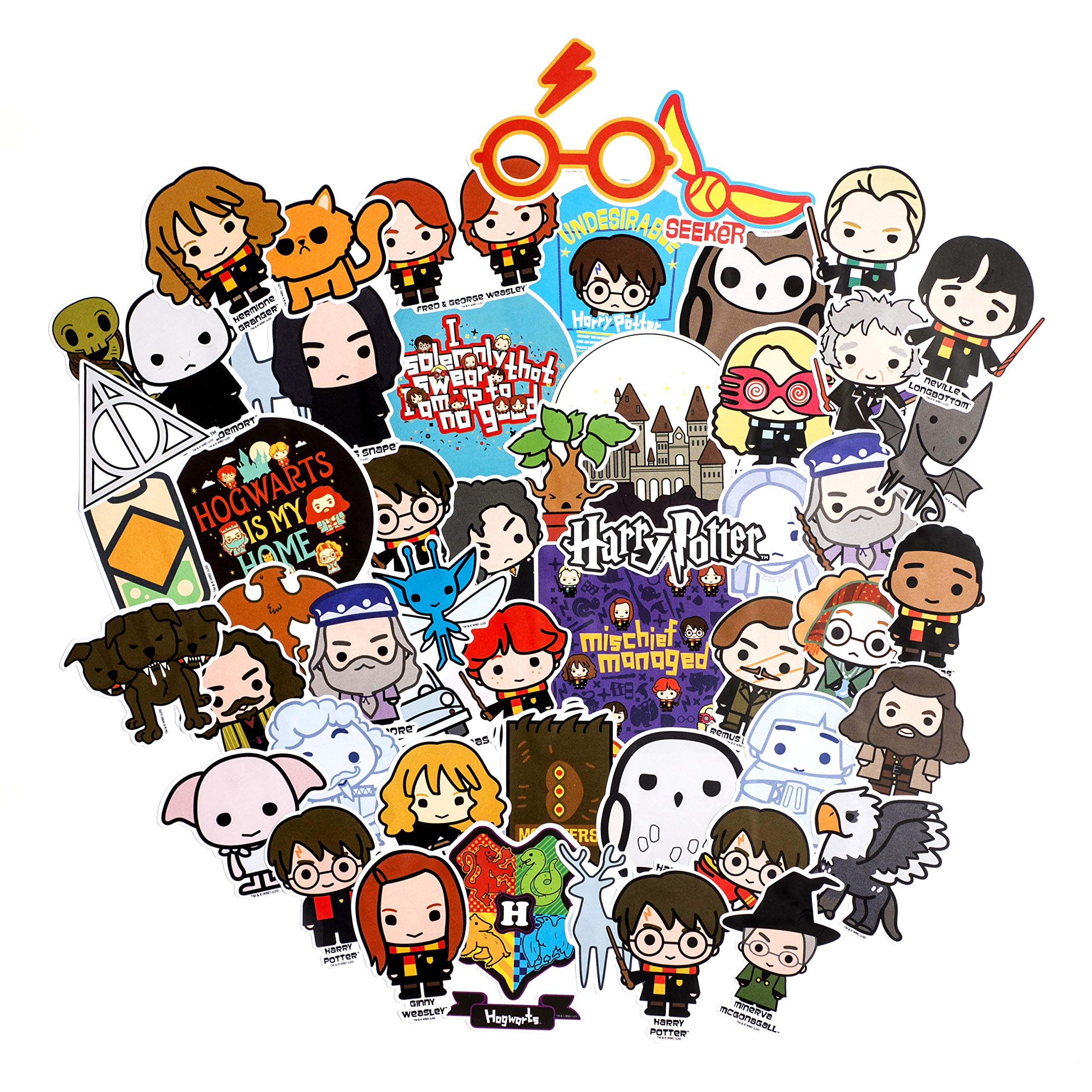 CON*QUEST journals cover art showing Harry Potter chibi stickers for gadgets.