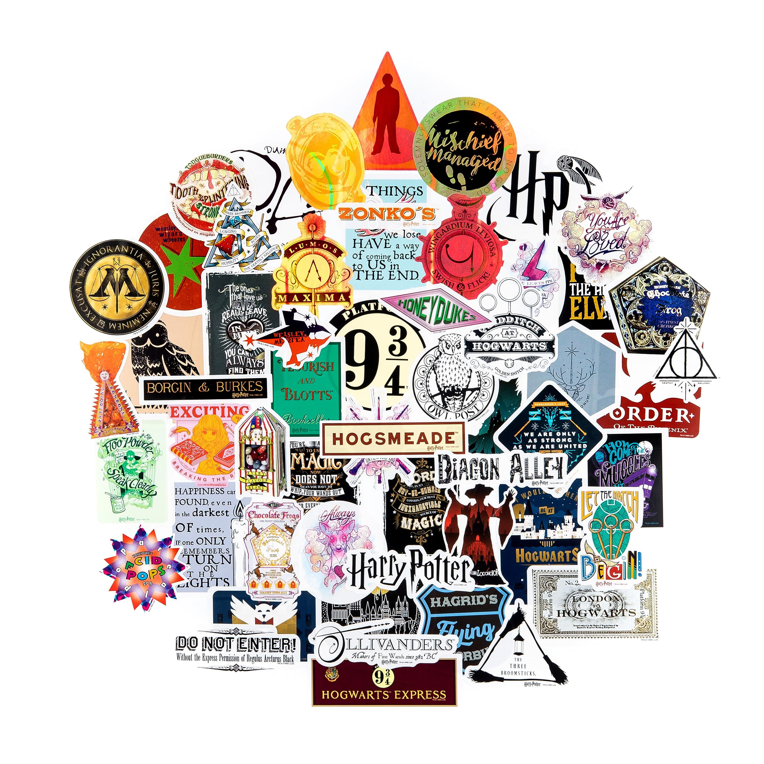 CON*QUEST Harry Potter 60-pack hologram stickers for laptop decoration and UV protection