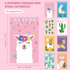Containlol llama notebook as party favors, bright and kid-friendly.