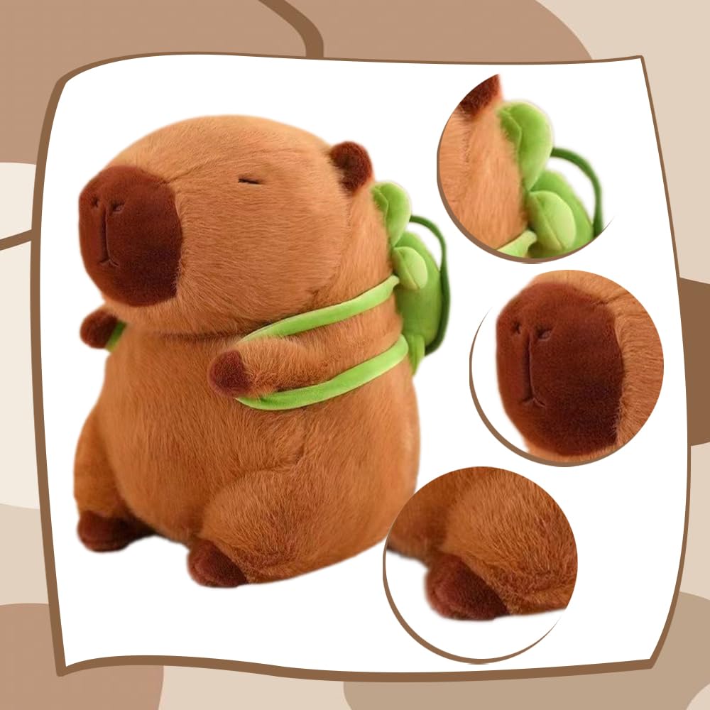 CONTEYEH Capybara with removable turtle backpack, versatile decor and travel buddy