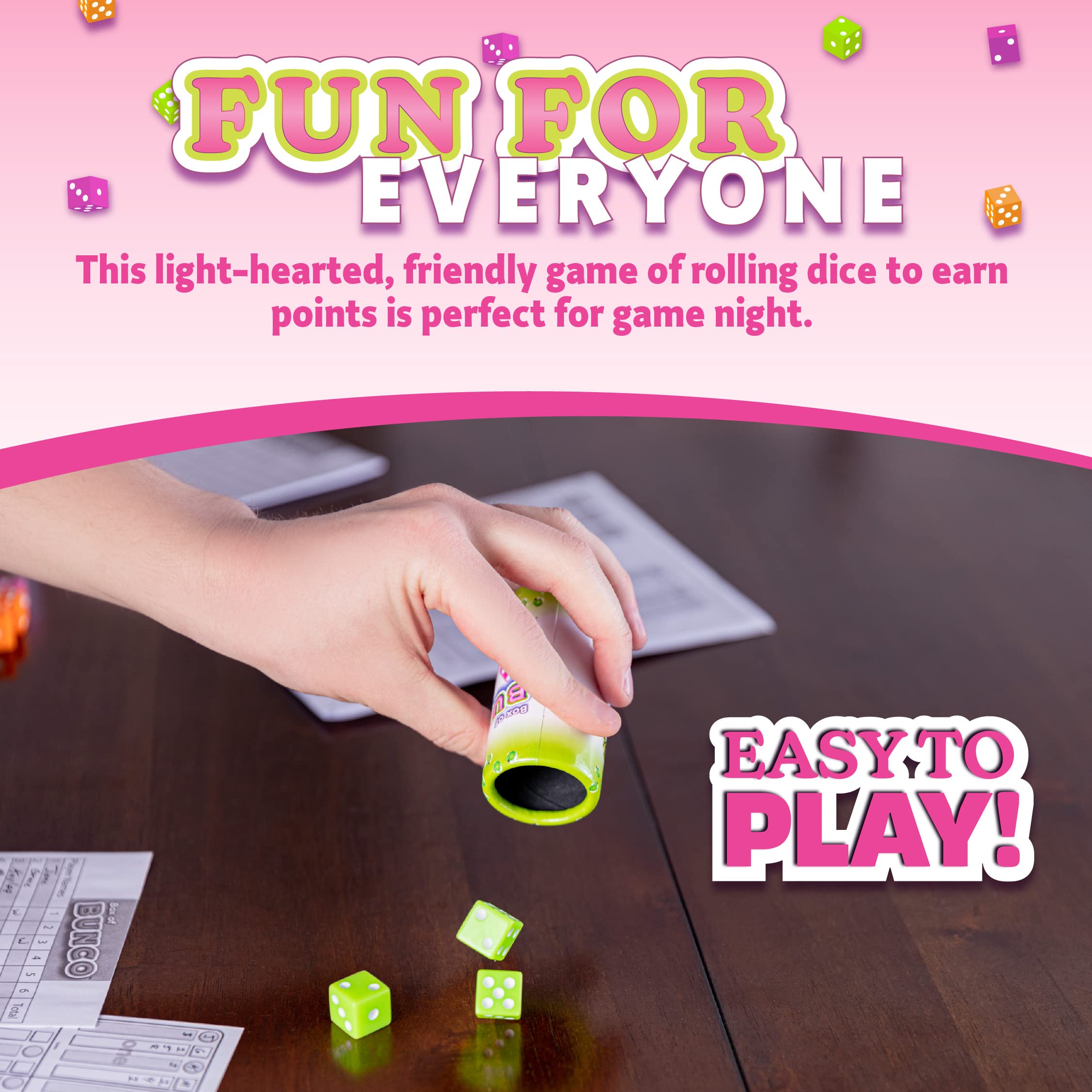 Continuum Games Bunco dice cups for quick, fun rounds and easy passing.