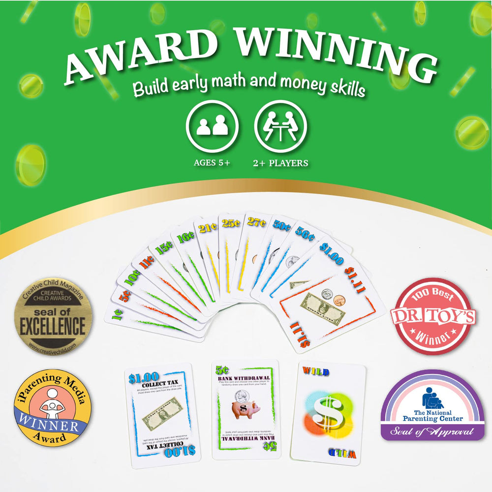 Continuum Games Exact Change Card Game in action demonstrates family-friendly learning