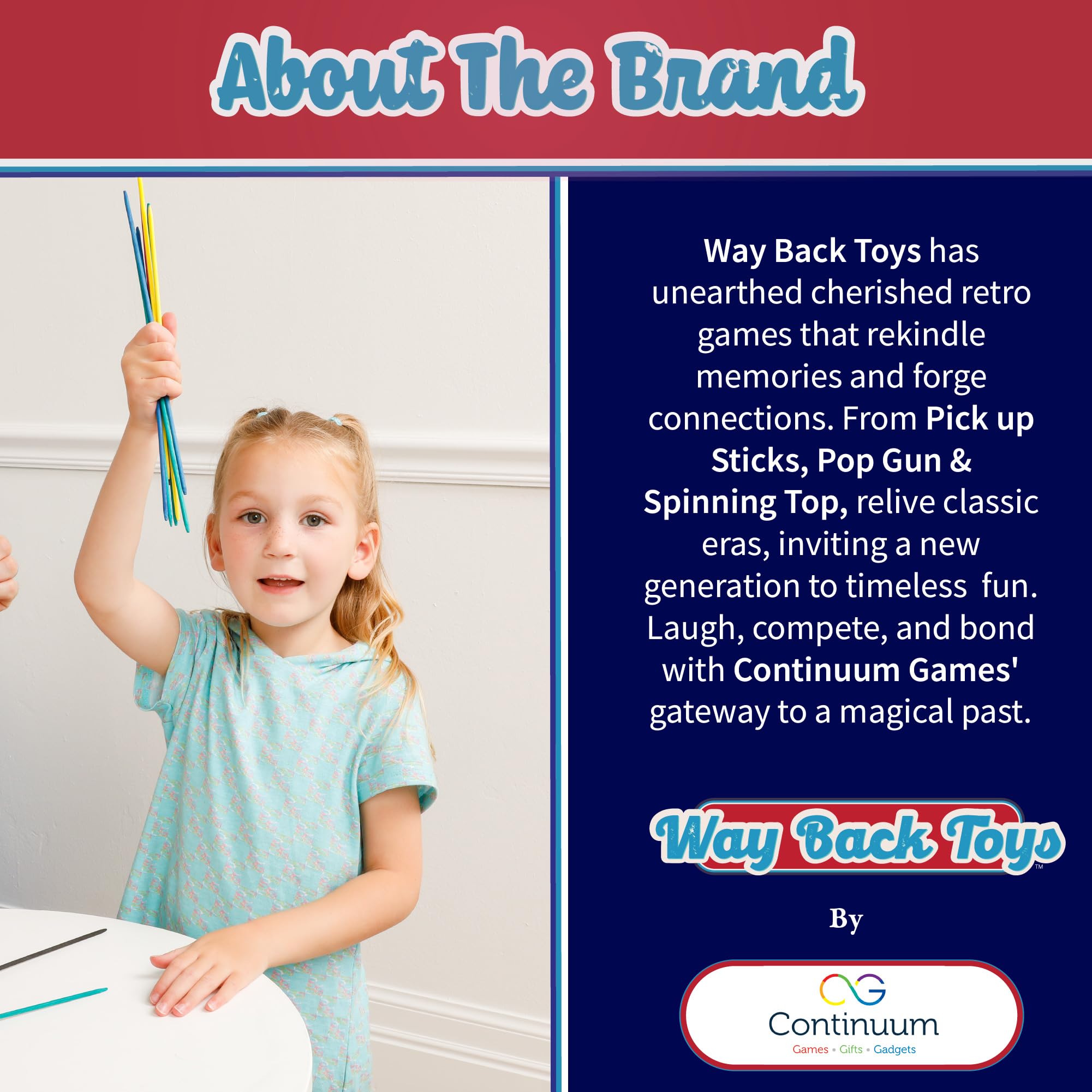 The colorful set supports family bonding with a retro, easy-to-learn format.