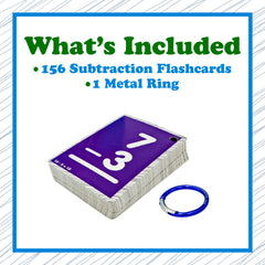 Continuum Learning Subtraction Flash Cards keeper clip for organized sessions.