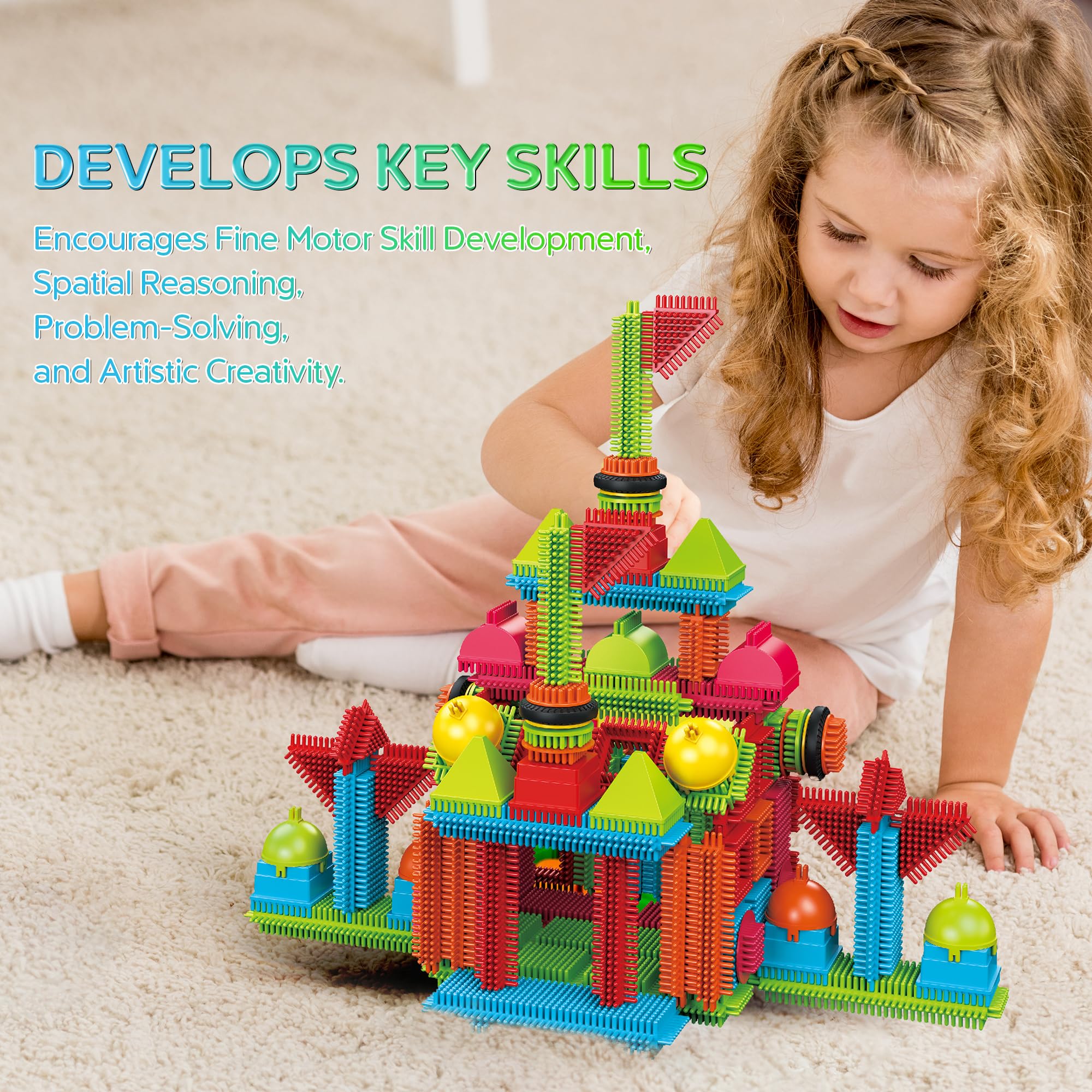 Contixo safe durable construction set with soft edges supports long-lasting play