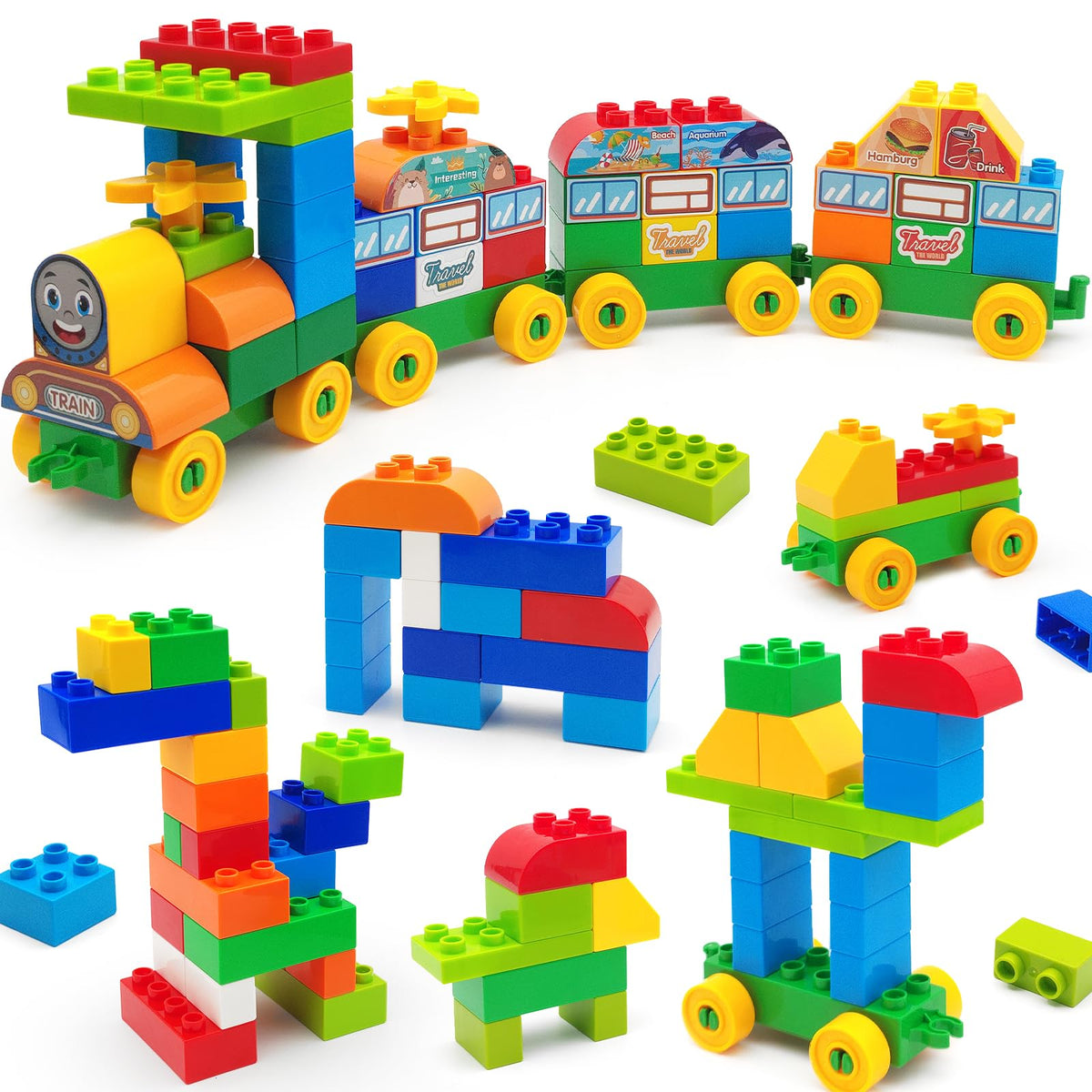 CONVENTEJOY 90pcs classic building blocks for toddlers with colorful pieces to inspire creative play