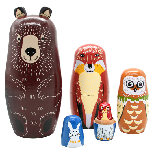 Conzy Matryoshka nesting dolls bear pattern for playful learning and display