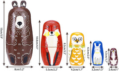 Conzy nesting dolls fox pattern promotes fine motor play and stacking
