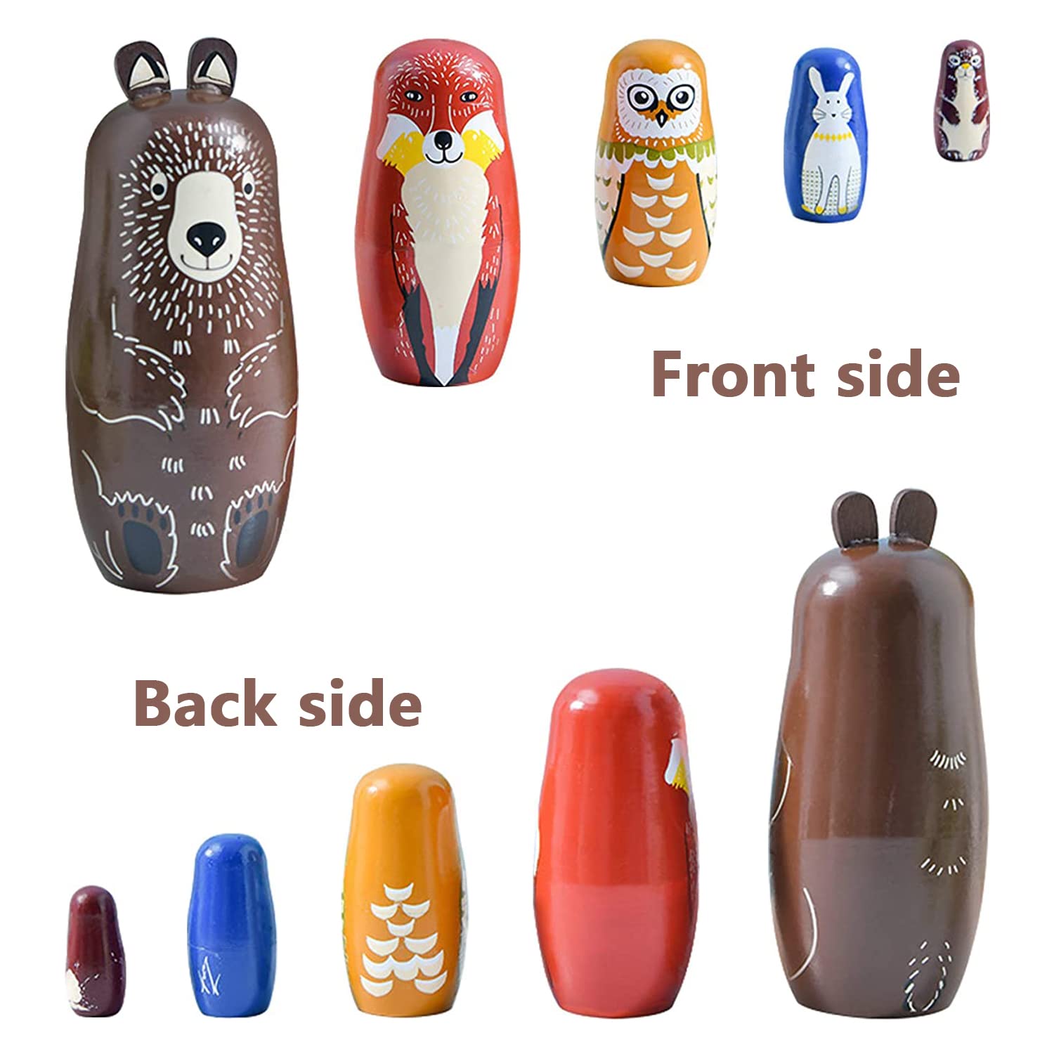 Conzy Matryoshka owl pattern charming home decor and imaginative play
