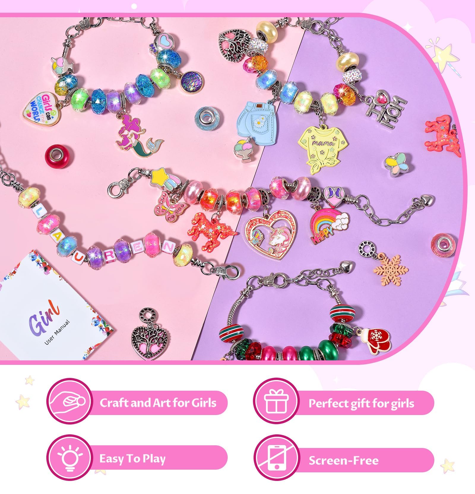 COO&KOO child designing bracelet scene encouraging creativity.