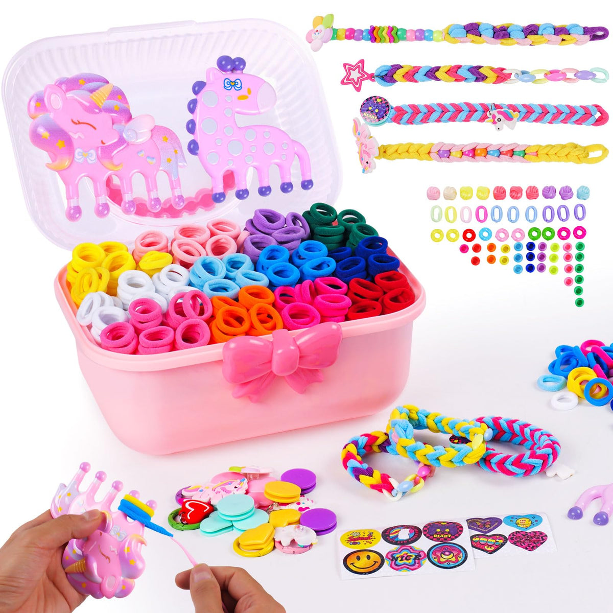 Coobest DIY bracelet kit with unicorn loom for creative kids crafting fun.