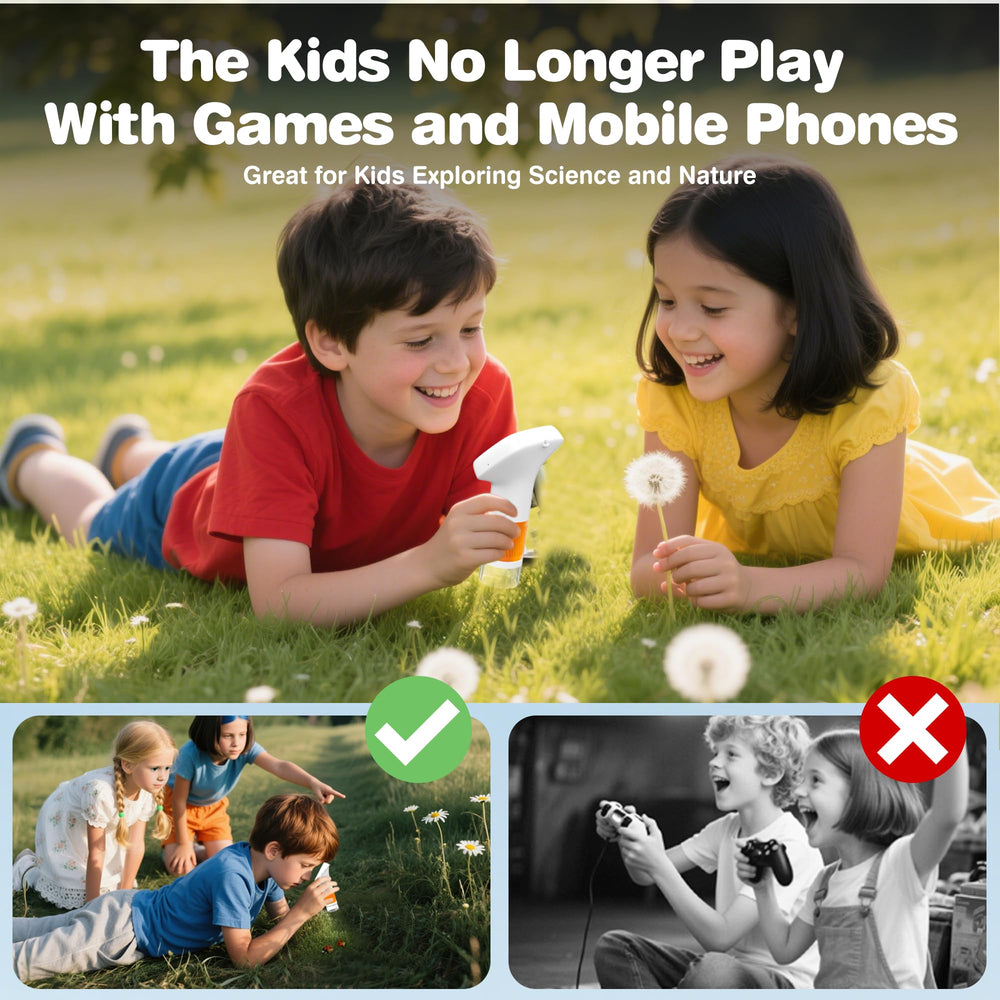 Coobest kid’s microscope 2-inch screen for vivid real-time viewing.